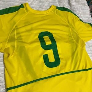 Nike Brazil National Team (CBF) XL Soccer Training Jersey #9 Ronaldo Era Futball